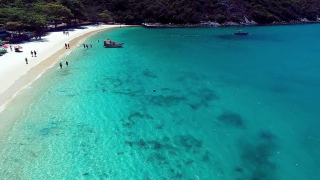 Arraial do Cabo, Brazil: Aerial view of a paradise beach in Rio de Janeiro. Fantastic landscape. 