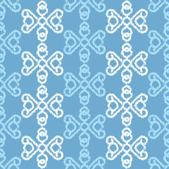 Ethnic boho seamless pattern. Embroidery on fabric. Traditional ornament. Tribal pattern. Folk motif. Can be used for wallpaper, textile, invitation card, wrapping, web page background.