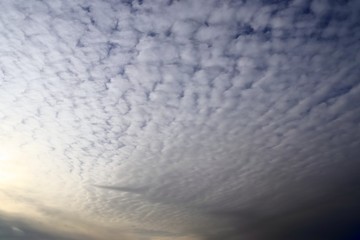 Beautiful shot of alto cumulus clouds in a blue sky © Michael
