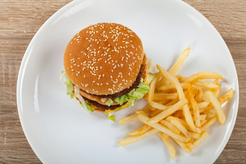 Cheeseburger with fries combo