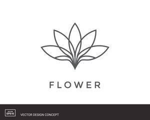 Abstract flower logo design. Creative lotus symbol