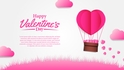 Illustration of love for valentine's day event banner template