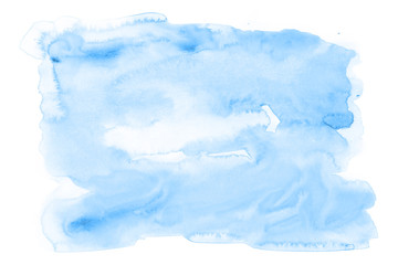 Sky blue watercolor background art hand paint on paper texture