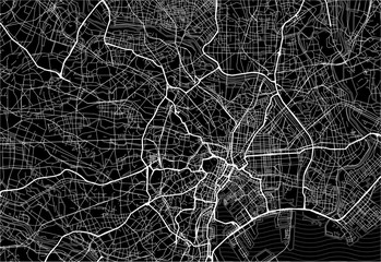 Dark area map of Tokyo, Japan © Knut Hebstreit
