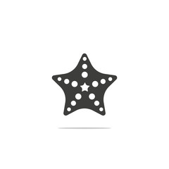 Obraz premium Monochrome vector illustration of icon starfish isolated on white background.