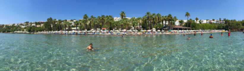 Obraz premium blurred background with a beach and beautiful sea