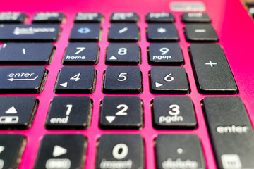 Pink laptop numeric keypad