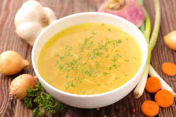 bowl of vegetable broth
