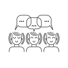 Girls chatting line icon