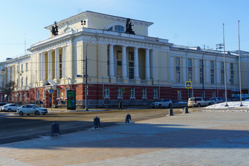 Naklejka premium February 7, 2018 Orel, Russia The Central post office on Lenin square in the town.