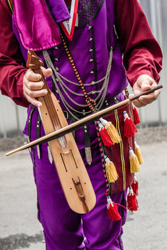 Musician with Local Clothing Playing Authentic Turkish Fiddle, Kemence