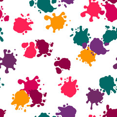 Vector seamless pattern with abstract colorful splashes.