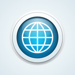 World globe button illustration