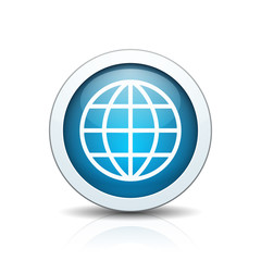 World globe button illustration