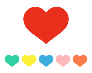 Heart icon Color Variations. Heart symbol for your design. Four Color Variations