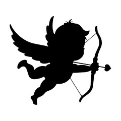 Fototapeta premium Cupid with the love arrow. Happy Valentine Day