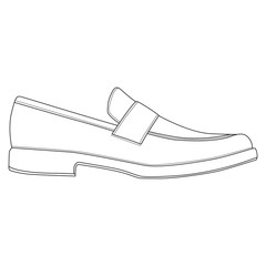 Men shoes isolated. Classic loafers. Male man season shoes icons.