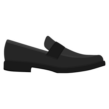 Men Shoes Isolated. Classic Loafers. Male Man Season Shoes Icons.