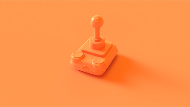 Orange Retro Wireless Joystick 3d Illustration 3d Render