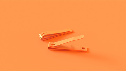 Orange Nail Clippers 3d illustration 3d render