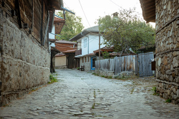 Fototapeta na wymiar The srteet in Koprivshtitsa town in Bulgaria