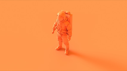 Orange Spaceman Astronaut Cosmonaut 3d illustration 3d render © paul