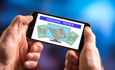 Online news concept on a smartphone