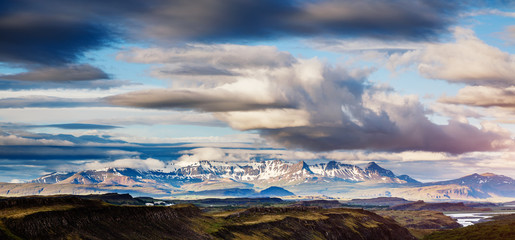 Typical icelandic panorama. Location Iceland, Europe.