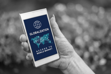 Globalization concept on a smartphone