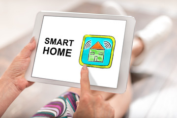 Smart home concept on a tablet