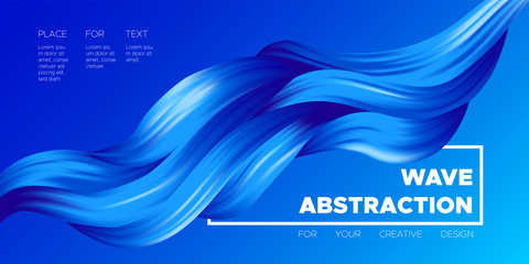 Abstract Blue Fluid Illustration.