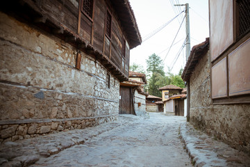 The srteet in Koprivshtitsa town in Bulgaria