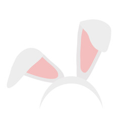 Easter bunny ears mask hand draw vector illustration. Rabbit ear spring hat set isolated on white background.