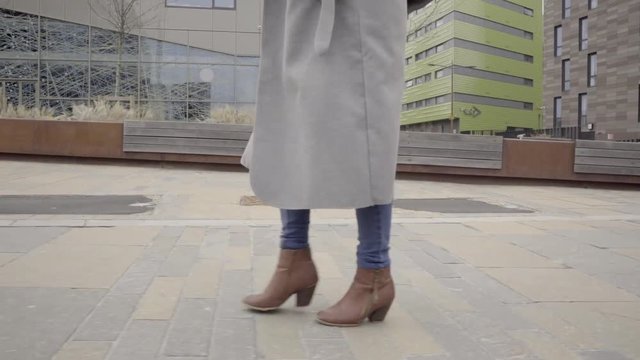 feet foot shot of boots of smart casual attractive business woman