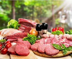 Fresh Raw Meat Background on  background