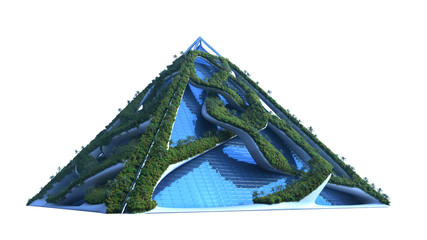 3D rendering of futuristic architecture.