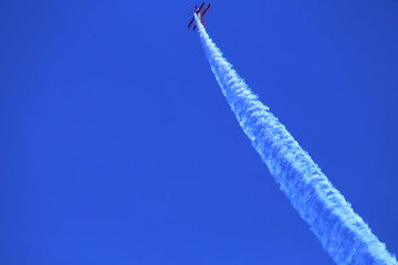Contrail on blue sky