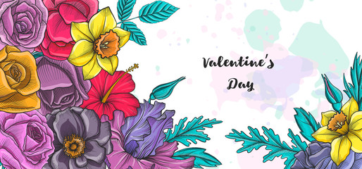 vintage vector floral composition