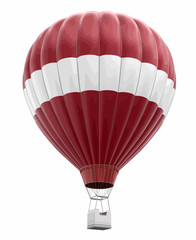 Naklejka premium Hot Air Balloon with Latvian Flag. Image with clipping path