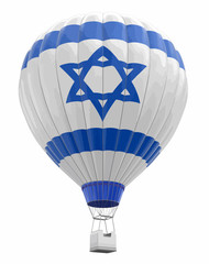 Hot Air Balloon with Israeli Flag. Image with clipping path