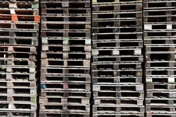 stock of wooden pallets