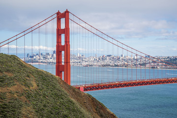 golden gate bridge with San Francisco city in the background 
