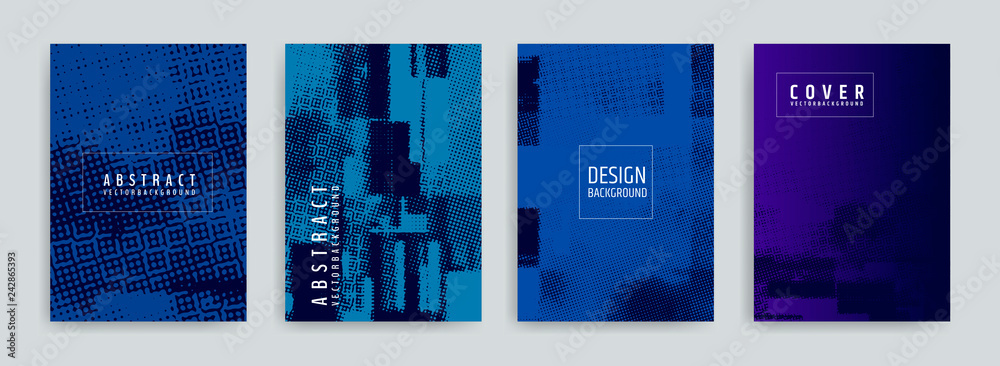 Poster set of abstract background cover designs. screen error effect. failure. vector graphics. abstract ba