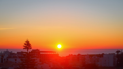 Dawn (sunrise) in Lagos, Algarve, Portugal,
