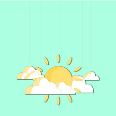 Sun and Cloud with Dot Pattern Detail