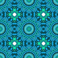 Floral geometric pattern with decorative element. Vector illustration. For card, tablecloth, fashion print