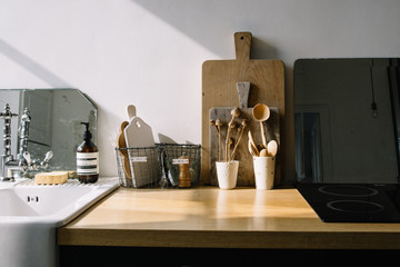 Ustensiles de cuisine plan de travail 