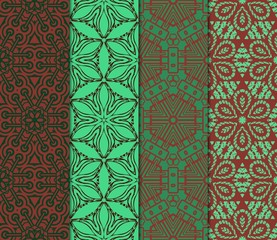 Set of Beautiful Geometric Colorful Ornament. For Print On Fabric, Papper, Design, Scrapbook. Vector Illustration
