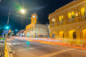 Fototapeta premium Old street long exposure. Phuket, Thailand.