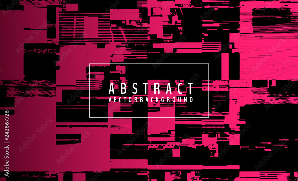 Poster abstract vector background. screen error effect. strokes cut out irregular geometric patterns. glitc
